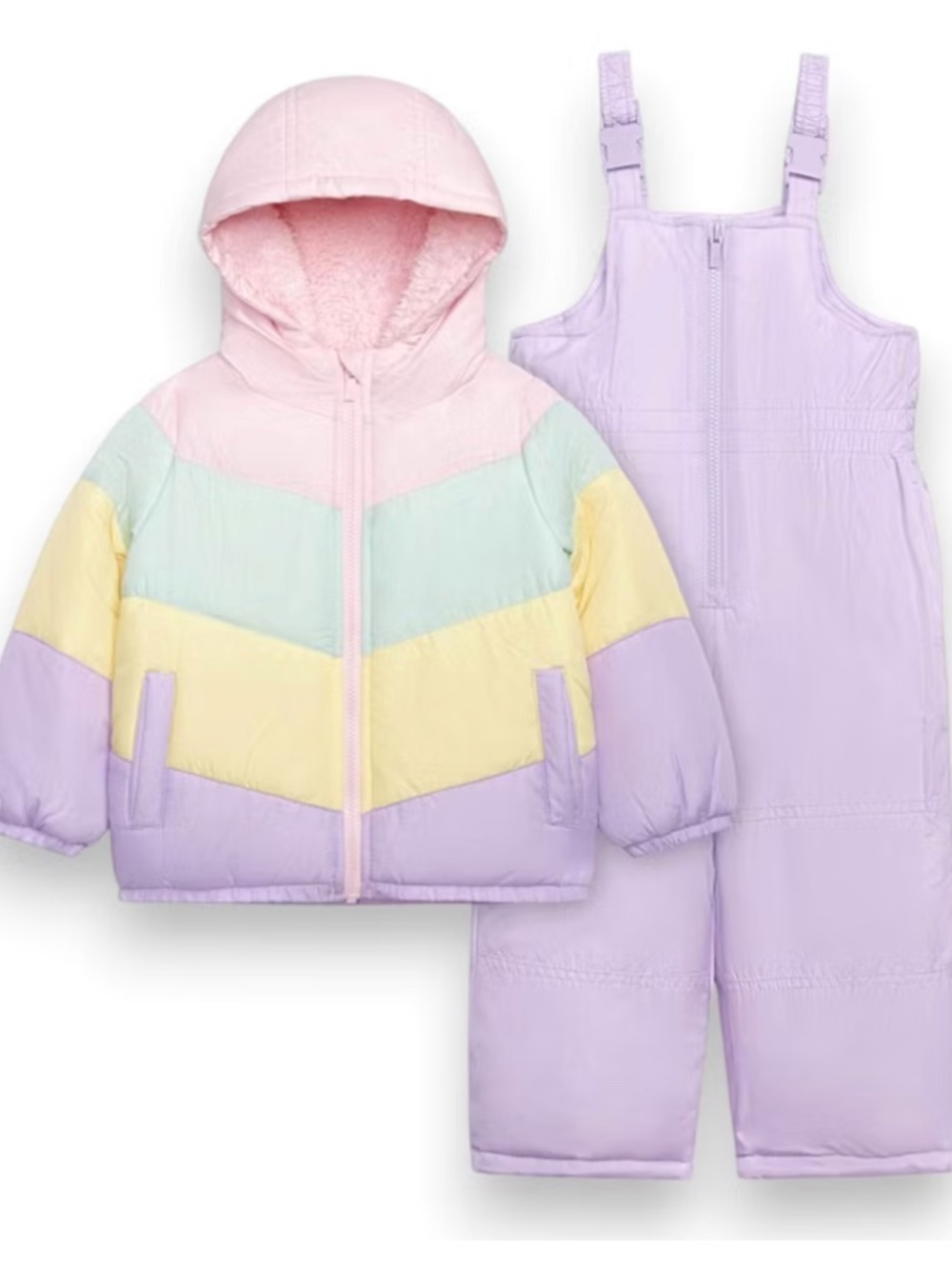 Carter's Baby Girls' 2-Piece Heavyweight Coat & Snow Snowsuit Set Pastel 12M NEW